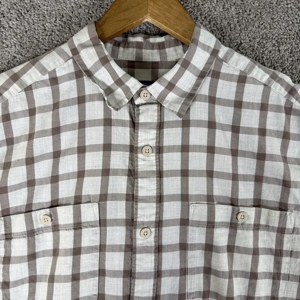 Patagonia Shirt Mens L Brown Plaid Long Sleeve in Conversion Fjord Flannel 53838